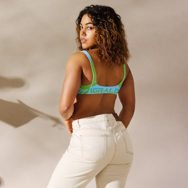 Haut de maillot de bain éco-responsable rembourré ciel bleu ORGANIC