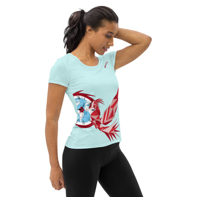 T-shirt de sport bleu pour femmes REFLECTING STYLE